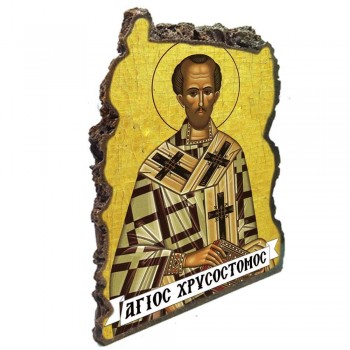 ΑΓΙΟΣ ΙΩΑΝΝΗΣ ΧΡΥΣΟΣΤΟΜΟΣ - Εικόνα Βράχος (Μεγάλη 20cm)