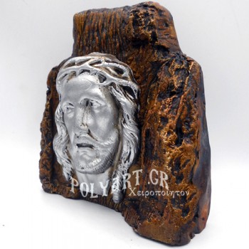 ΙΗΣΟΥΣ ΧΡΙΣΤΟΣ – Εικόνα σε Πέτρα (Μεσαία 13cm)