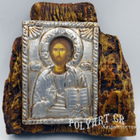 ΙΗΣΟΥΣ ΧΡΙΣΤΟΣ ΕΥΛΟΓΩΝ – Εικόνα σε Πέτρα (Μεσαία 13cm)