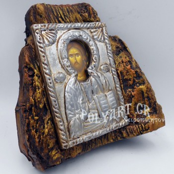 ΙΗΣΟΥΣ ΧΡΙΣΤΟΣ ΕΥΛΟΓΩΝ – Εικόνα σε Πέτρα (Μεσαία 13cm)