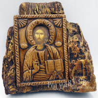 ΙΗΣΟΥΣ ΧΡΙΣΤΟΣ ΕΥΛΟΓΩΝ – Εικόνα σε Πέτρα (Μεσαία 13cm)