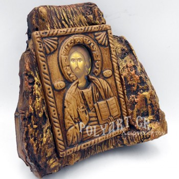 ΙΗΣΟΥΣ ΧΡΙΣΤΟΣ ΕΥΛΟΓΩΝ – Εικόνα σε Πέτρα (Μεσαία 13cm)