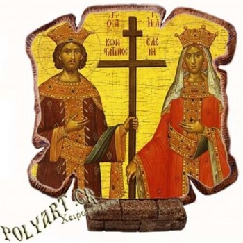 ΑΓΙΟΙ ΚΩΝΣΤΑΝΤΙΝΟΣ & ΕΛΕΝΗ - Εικόνα Πλακίδιο Βάσης & Τοίχου 14cm