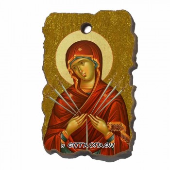 ΠΑΝΑΓΙΑ ΕΠΤΑΣΠΑΘΗ - Μπομπονιέρα Μαγνητάκι Κεραμικό Ορθογώνιο Πλακίδιο Εικονίτσα 8,5cm
