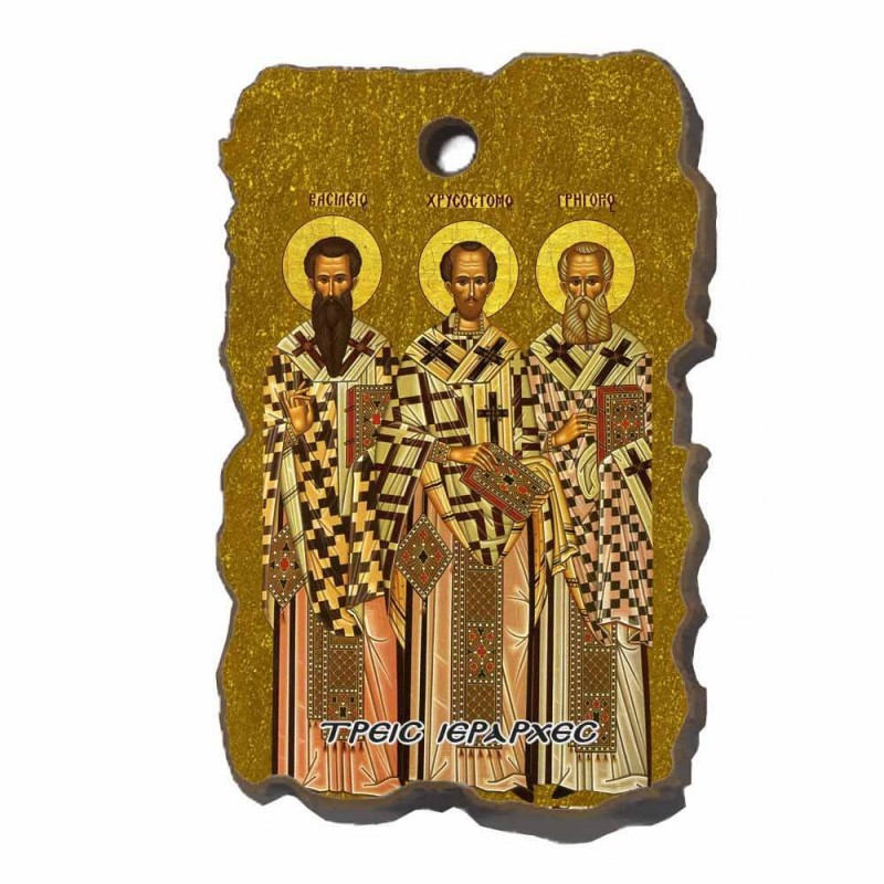 ΤΡΕΙΣ ΙΕΡΑΡΧΕΣ - Μπομπονιέρα Μαγνητάκι Κεραμικό Ορθογώνιο Πλακίδιο Εικονίτσα 8,5cm