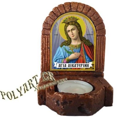 ΑΓΙΑ ΑΙΚΑΤΕΡΙΝΗ – Κηροπήγιο Μινιατούρα  