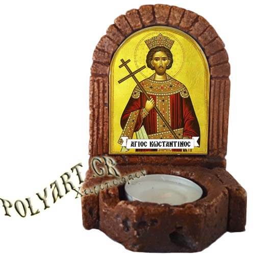 ΑΓΙΟΣ ΚΩΝΣΤΑΝΤΙΝΟΣ  – Κηροπήγιο Μινιατούρα  