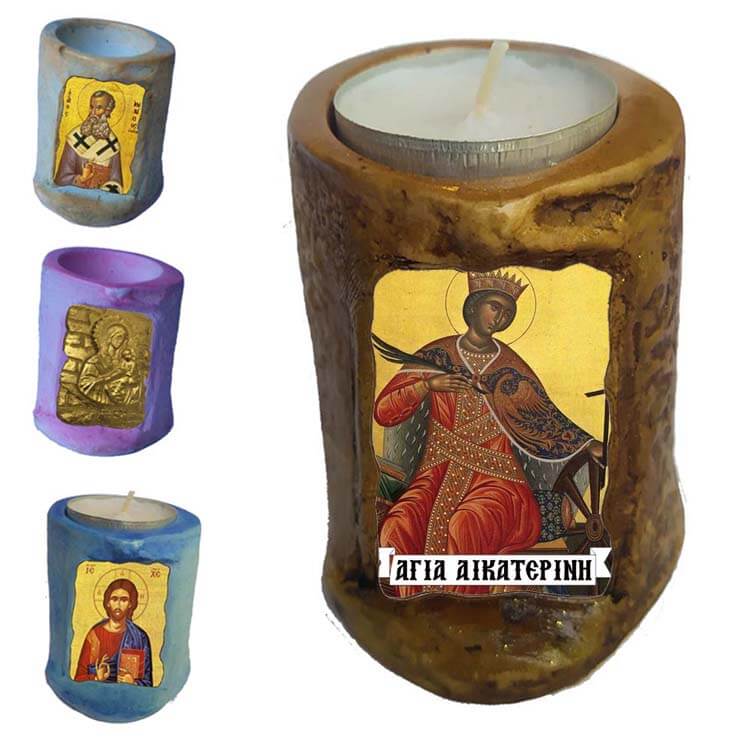 ΑΓΙΑ ΑΙΚΑΤΕΡΙΝΗ - Εικόνα σε Κεράκι Ρεσώ 