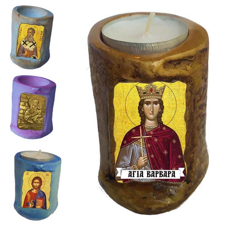 ΑΓΙΑ ΒΑΡΒΑΡΑ - Εικόνα σε Κεράκι Ρεσώ 