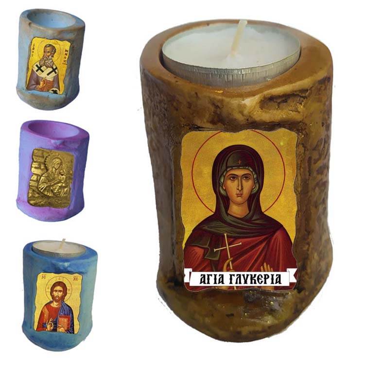 ΑΓΙΑ ΓΛΥΚΕΡΙΑ - Εικόνα σε Κεράκι Ρεσώ 
