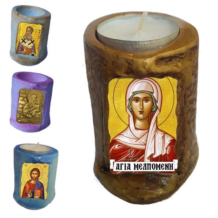 ΑΓΙΑ ΜΕΛΠΟΜΕΝΗ - Εικόνα σε Κεράκι Ρεσώ 