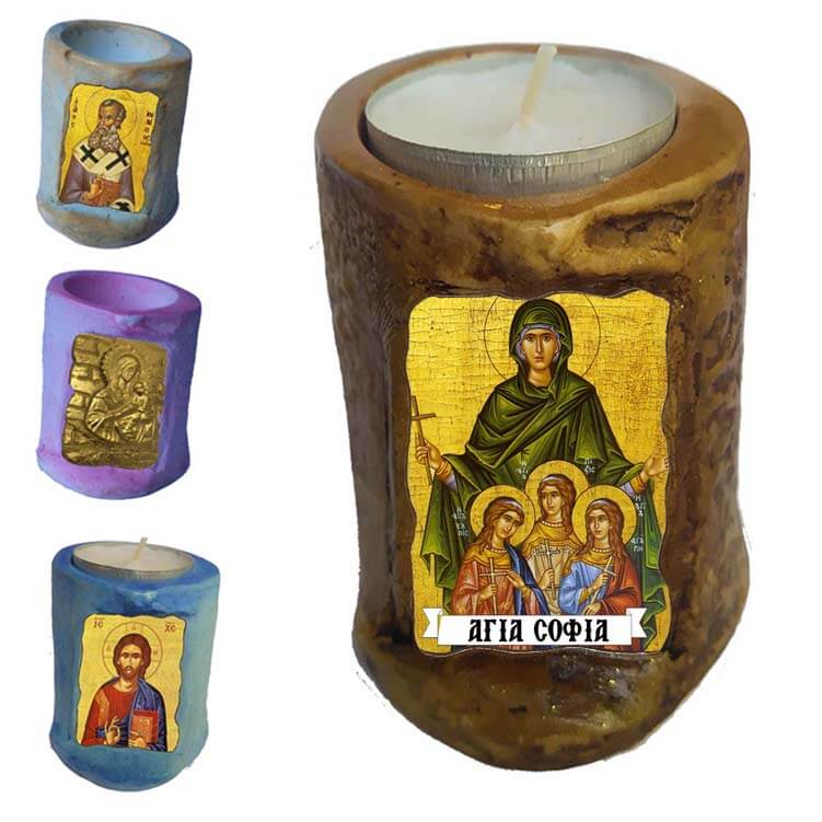 ΑΓΙΑ ΣΟΦΙΑ - Εικόνα σε Κεράκι Ρεσώ 