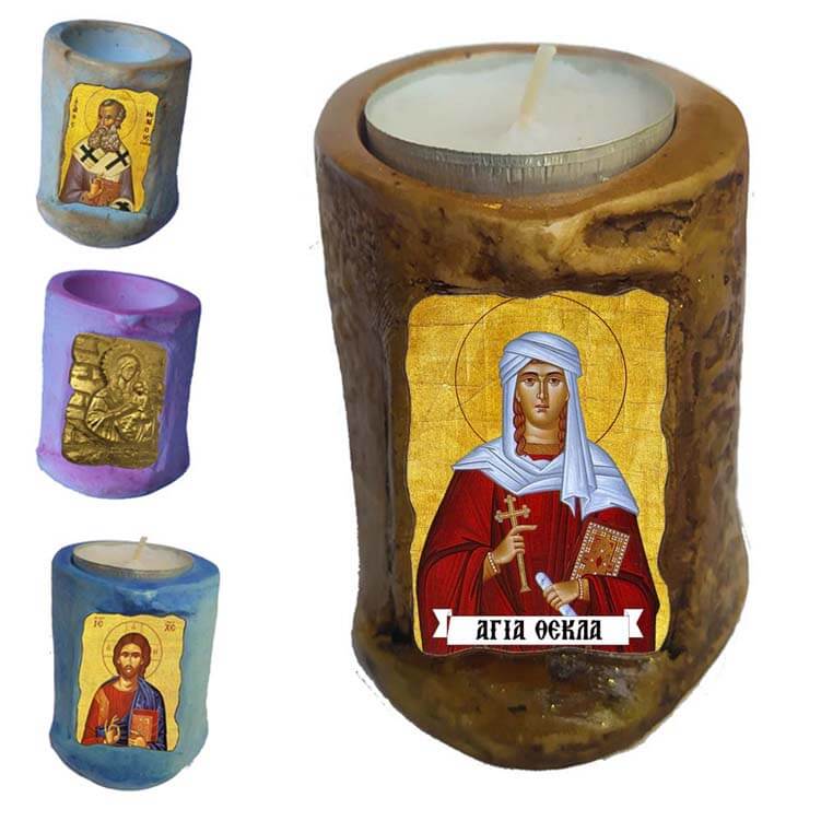 ΑΓΙΑ ΘΕΚΛΑ - Εικόνα σε Κεράκι Ρεσώ 