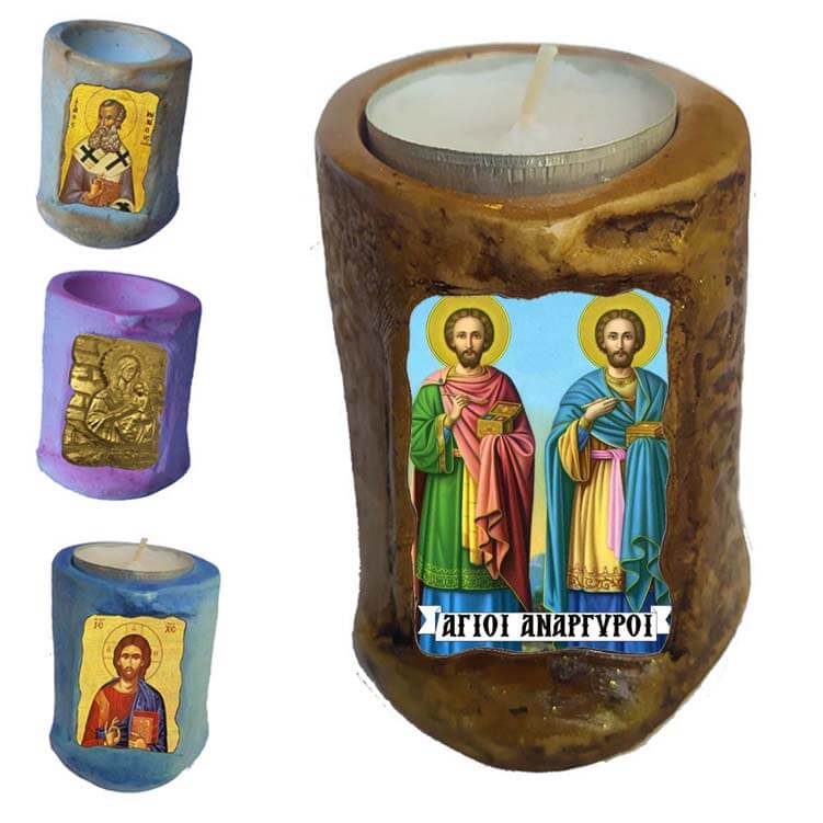 ΑΓΙΟΙ ΑΝΑΡΓΥΡΟΙ - Εικόνα σε Κεράκι Ρεσώ 