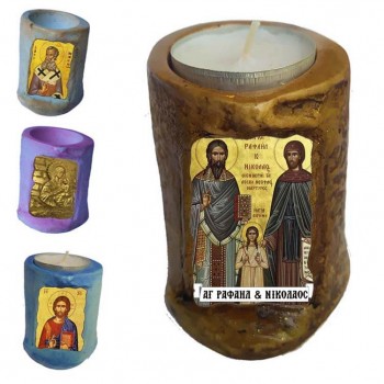 ΑΓΙΟΙ ΡΑΦΑΗΛ & ΝΙΚΟΛΑΟΣ - Εικόνα σε Κεράκι Ρεσώ 