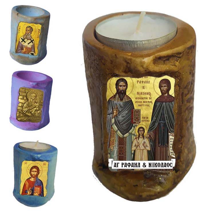 ΑΓΙΟΙ ΡΑΦΑΗΛ & ΝΙΚΟΛΑΟΣ - Εικόνα σε Κεράκι Ρεσώ 