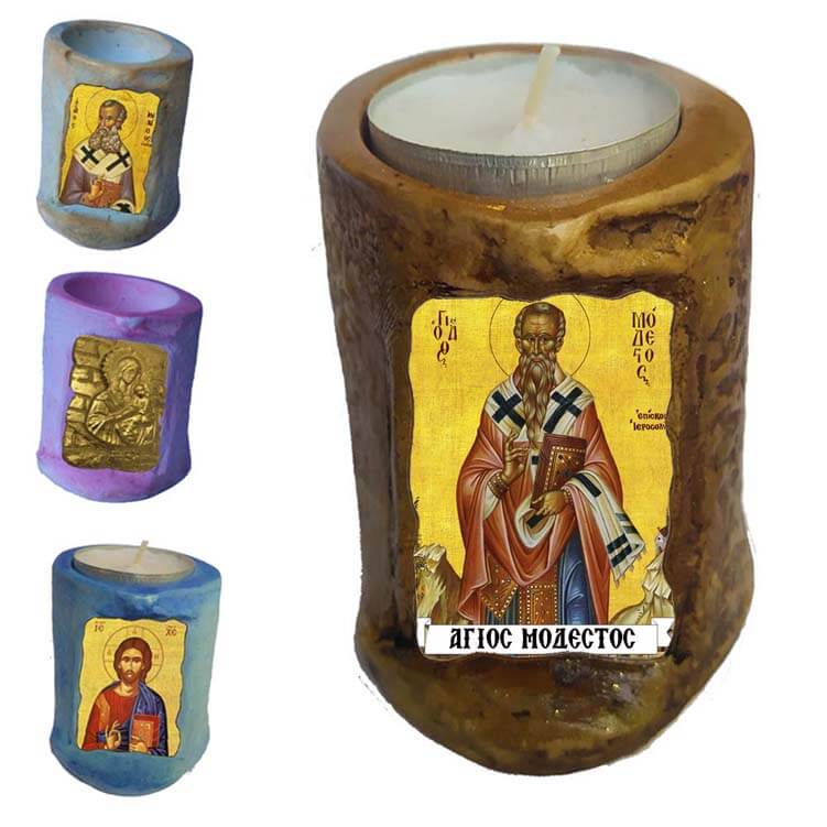 ΑΓΙΟΣ ΜΟΔΕΣΤΟΣ - Εικόνα σε Κεράκι Ρεσώ 