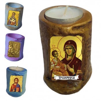 ΠΑΝΑΓΙΑ ΤΡΙΧΕΡΟΥΣΑ - Εικόνα σε Κεράκι Ρεσώ 