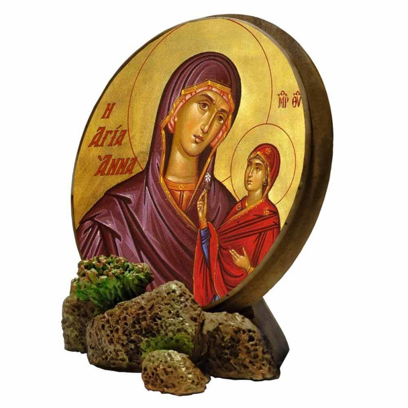 ΑΓΙΑ ΑΝΝΑ - Στρογγυλή Εικόνα Βάσης & Τοίχου 