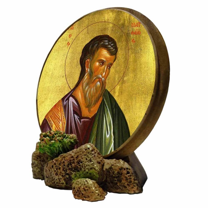 ΑΓΙΟΣ ΜΑΤΘΑΙΟΣ - Στρογγυλή Εικόνα Βάσης & Τοίχου 