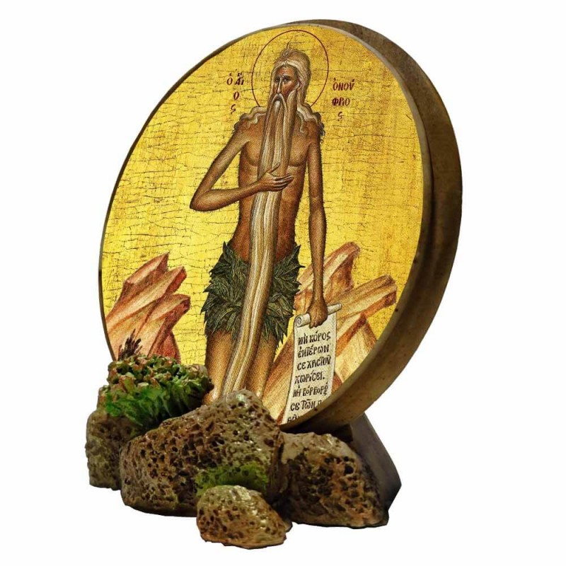 ΑΓΙΟΣ ΟΝΟΥΦΡΙΟΣ - Στρογγυλή Εικόνα Βάσης & Τοίχου 