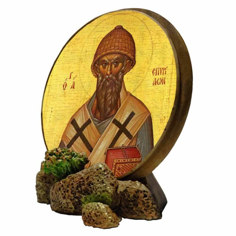 ΑΓΙΟΣ ΣΠΥΡΙΔΩΝ - Στρογγυλή Εικόνα Βάσης & Τοίχου 