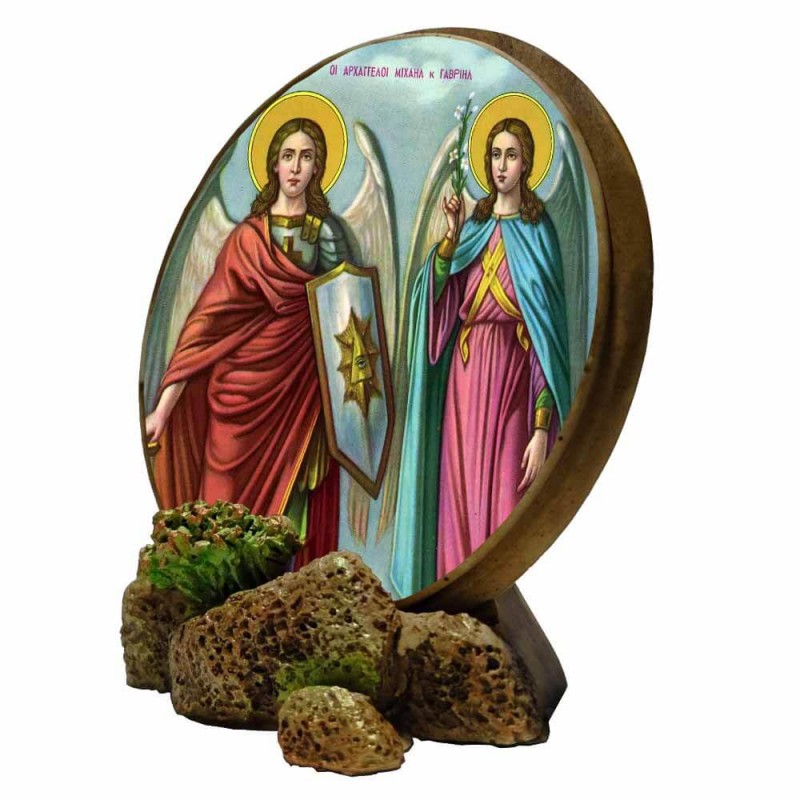 ΑΡΧΑΓΓΕΛΟΙ ΜΙΧΑΗΛ & ΓΑΒΡΙΗΛ - Στρογγυλή Εικόνα Βάσης & Τοίχου 
