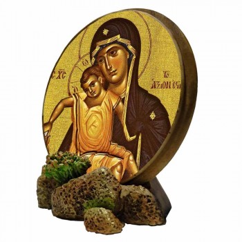 ΠΑΝΑΓΙΑ ΑΞΙΟΝ ΕΣΤΙ - Στρογγυλή Εικόνα Βάσης & Τοίχου 