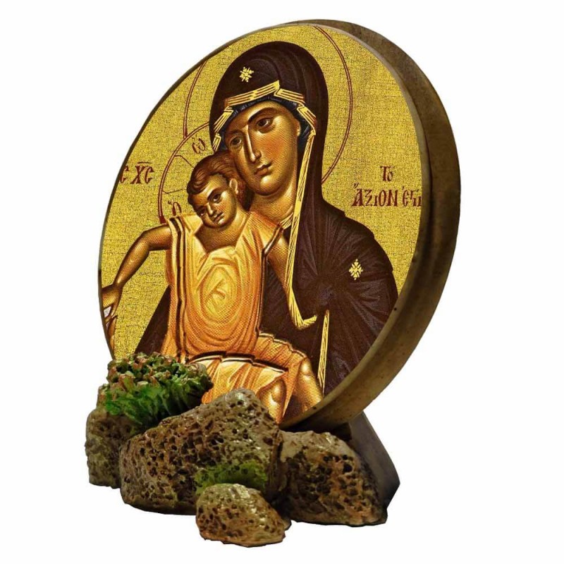 ΠΑΝΑΓΙΑ ΑΞΙΟΝ ΕΣΤΙ - Στρογγυλή Εικόνα Βάσης & Τοίχου 