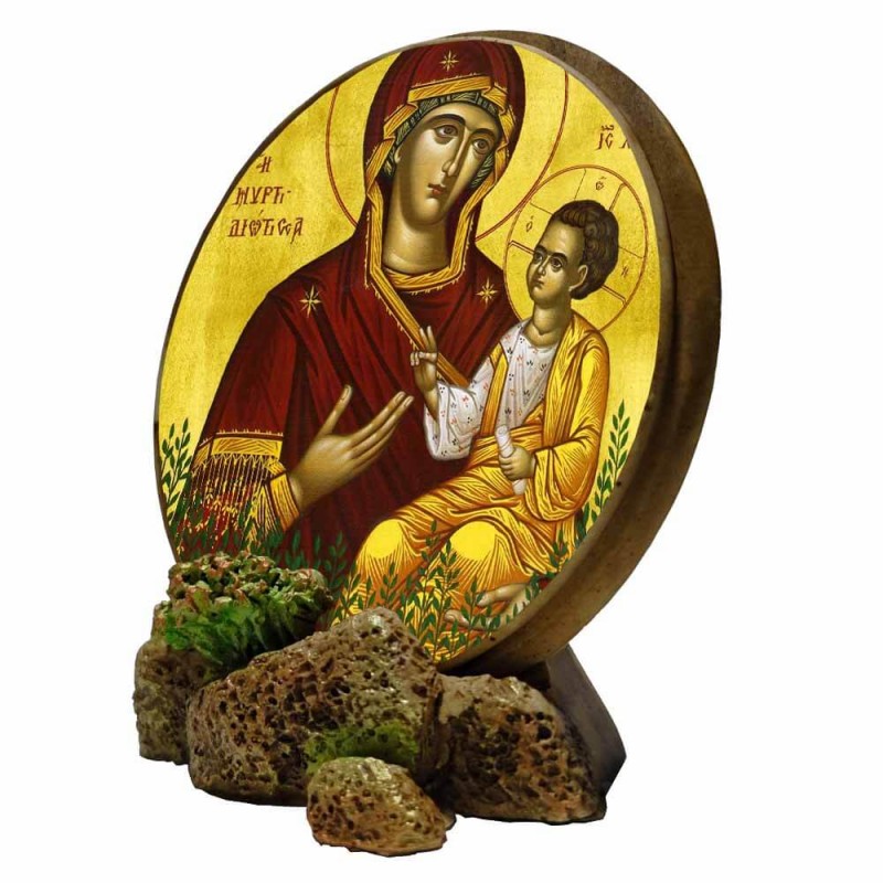 ΠΑΝΑΓΙΑ ΜΥΡΤΙΔΙΩΤΙΣΣΑ - Στρογγυλή Εικόνα Βάσης & Τοίχου 