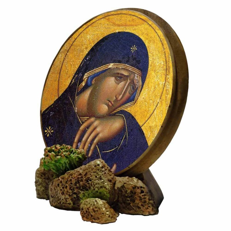 ΠΑΝΑΓΙΑ ΘΡΗΝΟΥΣΑ - Στρογγυλή Εικόνα Βάσης & Τοίχου 