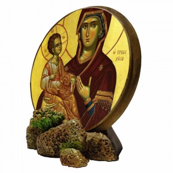 ΠΑΝΑΓΙΑ ΤΡΙΧΕΡΟΥΣΑ - Στρογγυλή Εικόνα Βάσης & Τοίχου 