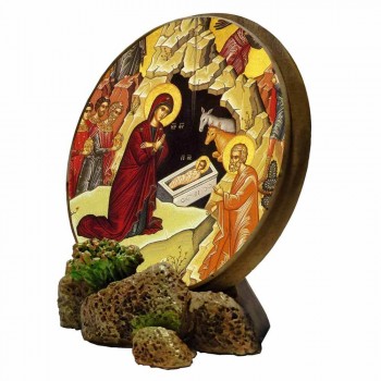 ΓΕΝΝΗΣΗ ΧΡΙΣΤΟΥ - Στρογγυλή Εικόνα Βάσης & Τοίχου 