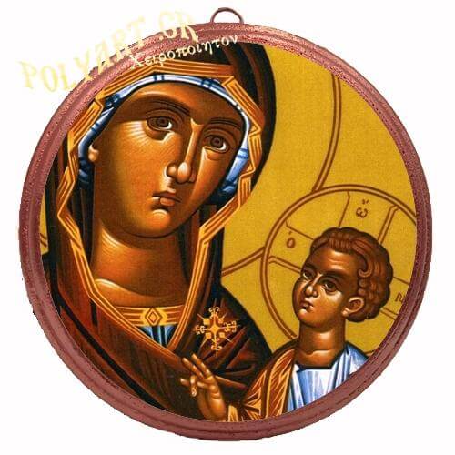 Παναγία Γοργοϋπήκοος – Στρογγυλή Κεραμική Εικόνα 