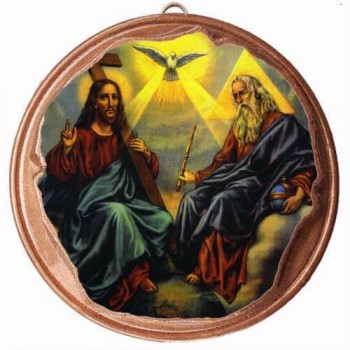 ΑΓΙΑ ΤΡΙΑΔΑ - Στρογγυλή Κεραμική Μπομπονιέρα  