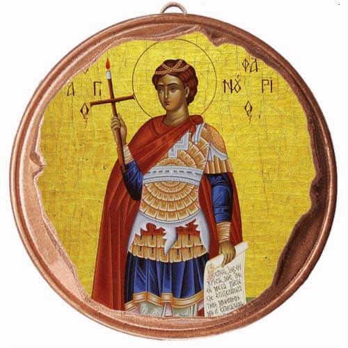 ΑΓΙΟΣ ΦΑΝΟΥΡΙΟΣ - Στρογγυλή Κεραμική Μπομπονιέρα  