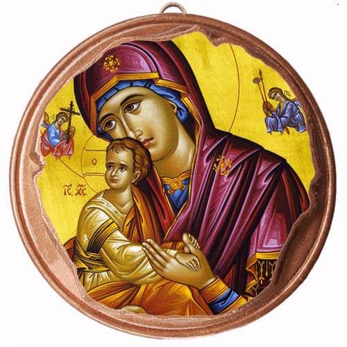 ΠΑΝΑΓΙΑ ΤΟΥ ΠΑΘΟΥΣ - Στρογγυλή Κεραμική Μπομπονιέρα  