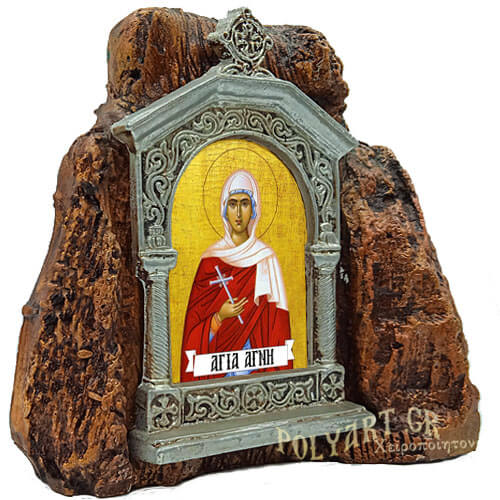 ΑΓΙΑ ΑΓΝΗ - Εικονοστάσι σε Βράχο (Μεσαίο 13cm)