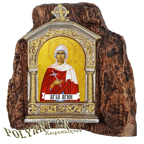 ΑΓΙΑ ΑΓΝΗ - Εικονοστάσι σε Βράχο (Μεσαίο 13cm)