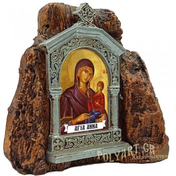 ΑΓΙΑ ΑΝΝΑ - Εικονοστάσι σε Βράχο (Μεσαίο 13cm)