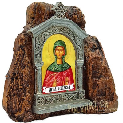 ΑΓΙΑ ΑΣΠΑΣΙΑ - Εικονοστάσι σε Βράχο (Μεσαίο 13cm)