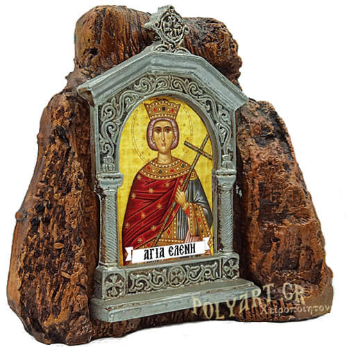 ΑΓΙΑ ΕΛΕΝΗ - Εικονοστάσι σε Βράχο (Μεσαίο 13cm)