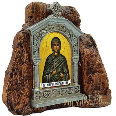 ΑΓΙΑ ΜΑΡΙΑ ΜΑΓΔΑΛΗΝΗ - Εικονοστάσι σε Βράχο (Μεσαίο 13cm)