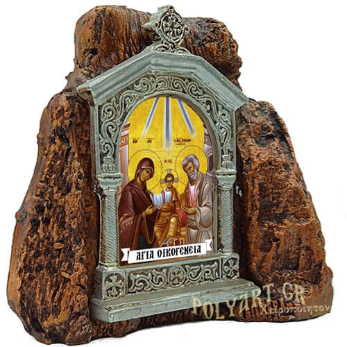 ΑΓΙΑ ΟΙΚΟΓΕΝΕΙΑ - Εικονοστάσι σε Βράχο (Μεσαίο 13cm)