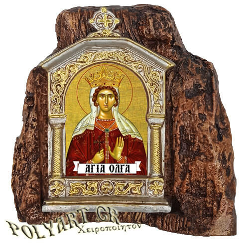ΑΓΙΑ ΟΛΓΑ - Εικονοστάσι σε Βράχο (Μεσαίο 13cm)
