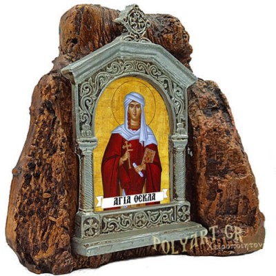 ΑΓΙΑ ΘΕΚΛΑ - Εικονοστάσι σε Βράχο (Μεσαίο 13cm)