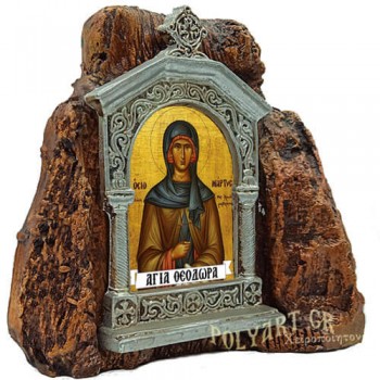 ΑΓΙΑ ΘΕΟΔΩΡΑ - Εικονοστάσι σε Βράχο (Μεσαίο 13cm)