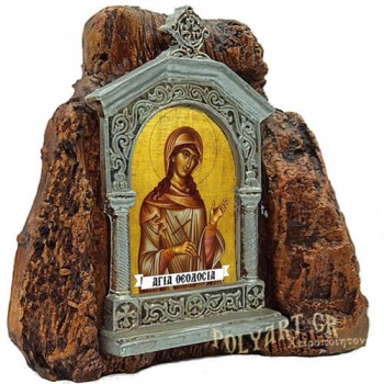 ΑΓΙΑ ΘΕΟΔΟΣΙΑ - Εικονοστάσι σε Βράχο (Μεσαίο 13cm)