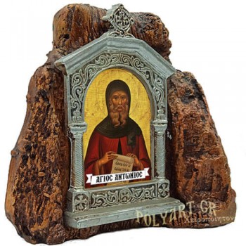 ΑΓΙΟΣ ΑΝΤΩΝΙΟΣ – Εικονοστάσι σε Βράχο (Μεσαίο 13cm)