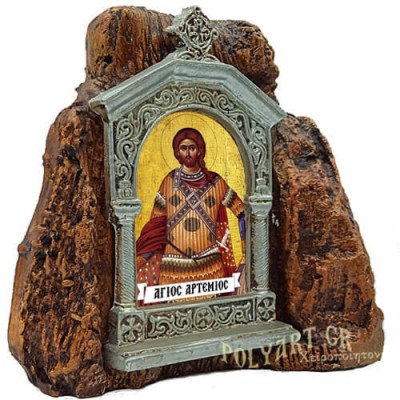 ΑΓΙΟΣ ΑΡΤΕΜΙΟΣ – Εικονοστάσι σε Βράχο (Μεσαίο 13cm)